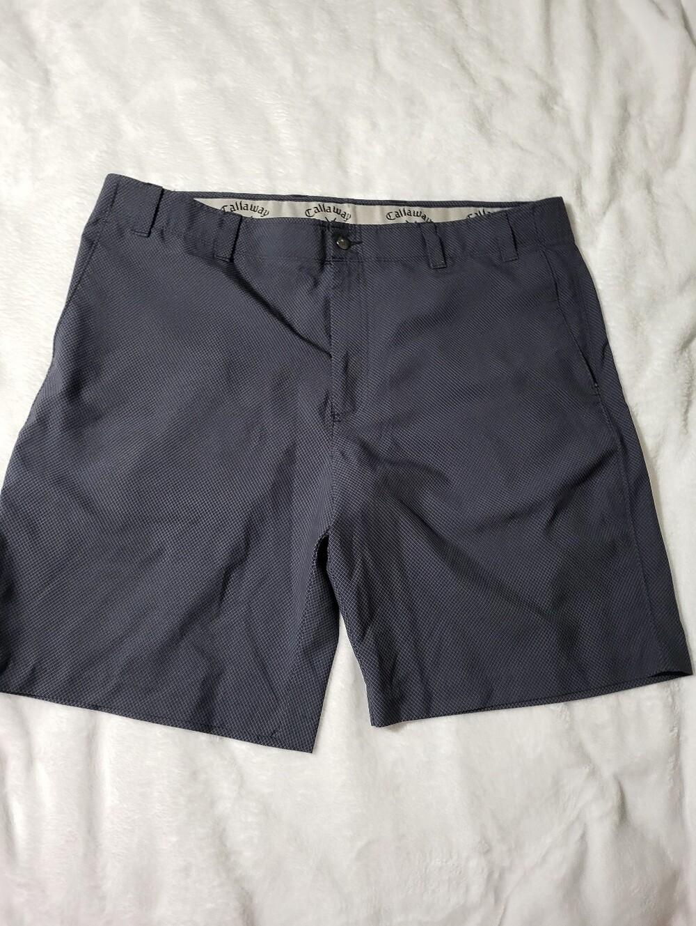 Callaway Size 40 Men's Micro-Pattern Navy Golf Shorts
